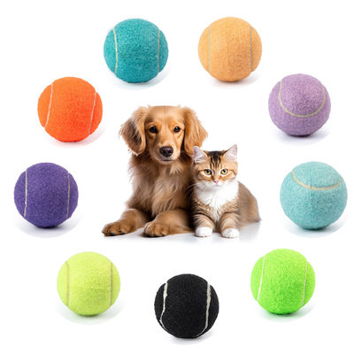 購入 ペット テニスボール インタラクティブな犬 玩具ボール 投げゴム 犬 噛むおもちゃ マカロンの色 オンライン製造