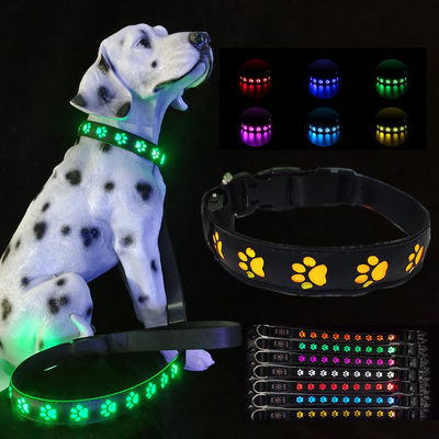 購入 再充電可能 LED 犬リード 散歩 夜間照明 輝く USB リベット 装飾 オンライン製造