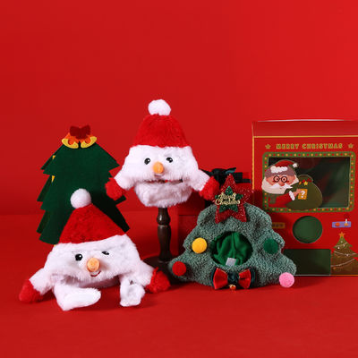 ペットハット サンタクロース ヘッドカバー カートン クリスマスツリーデザイン 猫 アクセサリー シーズン