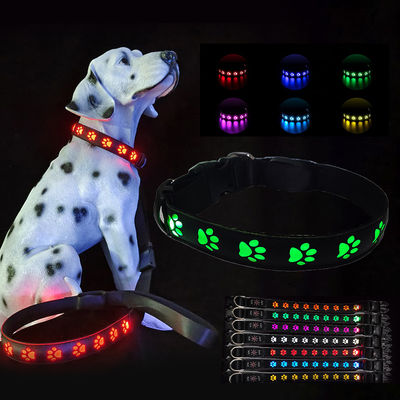 ペット用品 オーダーメイドロゴ付き LED 犬の襟 USB 充電式フラッシング モード スローフラッシュ