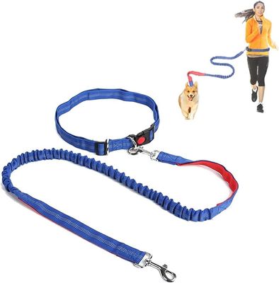 調整可能なハンドフリーペット犬ランニングリード カスタムロゴ 長腰 ダブルナイロンロープ