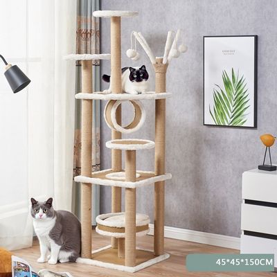 持続可能な製品機能を持つ現代的な高級猫の木 猫家具と掻き立てのシサルポスト